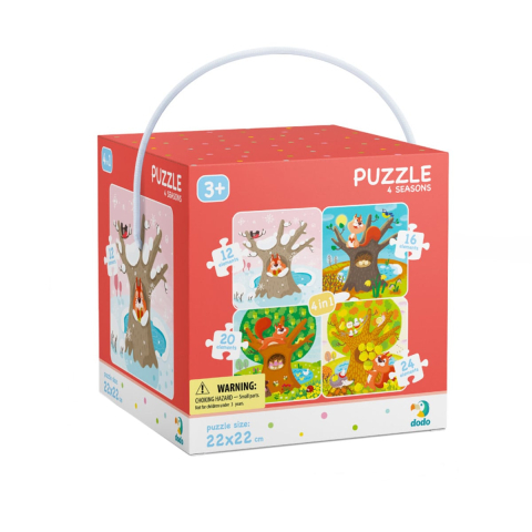 Jucării și Jocuri pentru copii - Anotimpurile, puzzle 4 in 1, copii varsta 3-7 ani