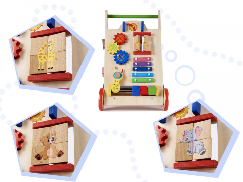 Antepremergator din Lemn pentru Bebe cu 6 Activitati Montessori [7]