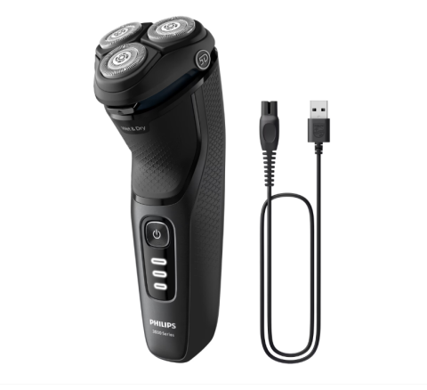Aparat de ras philips shaver seria 3000 s3244/12, barbierit umed åÿi uscat, fara fir, capete 5d pivotante si flexibile, lame autoascutire, 60 min, sistem de barbierire anticoroziune, capac de protecti [4]