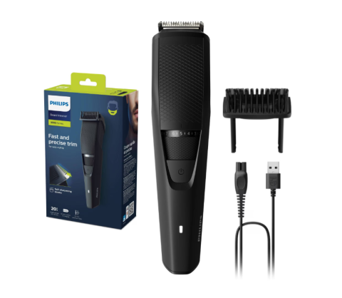 Ingrijire personala & Cosmetice - Aparat de tuns barba philips seria 3000 bt3234/15,  lame din otel inoxidabil cu ascutire automata, 0.5-10mm, utilizare fara fir, 60 min, negru, l x a x i (mm) 71x142x225