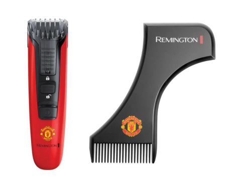 Ingrijire personala & Cosmetice - Aparat de tuns pentru barba/mustata mb4128 manchester united beard boss styler, lame capturetrim, lame lavabile, indicator led, rosu/ negru