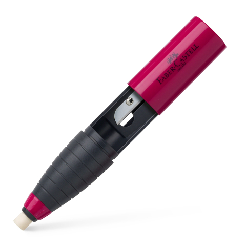 Rechizite Școlare - Ascutitoare cu radiera rosie/albastra faber-castell