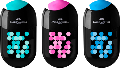 Ascutitoare cu radiera two tone negru cul asortate 2022 faber-castell [3]