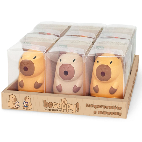 Creioane Grafit, Creioane Mecanice si Ascutitori - Ascutitoare de creion cu 1 gaura si manivela Be Cappy, cu container, 2 culori 