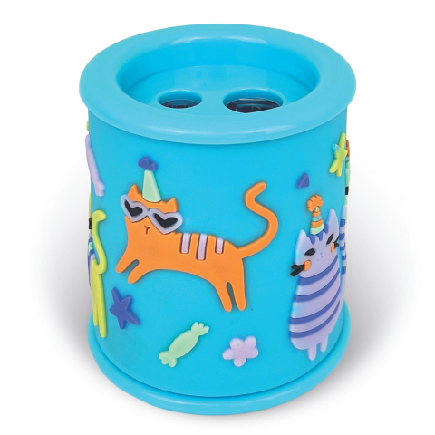 Ascutitoare de creion cu 2 gauri si container cu detalii tridimensionale Caini si Pisici, 4 modele  [1]
