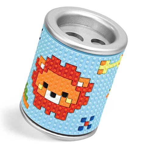 Ascutitoare de creion cu 2 gauri si container cu textura 3D Pixel, 4 modele  [2]