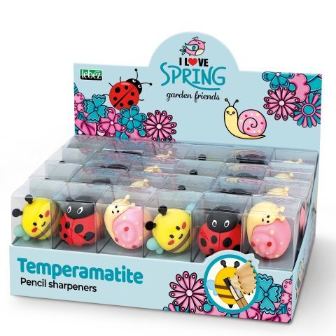 Rechizite Școlare - Ascutitoare de creion cu o gaura Garden Friends, plastic moale, 3 modele asortate , pret/1 buc