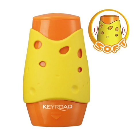 Creioane si Ascutitori - Ascutitoare dubla Keyroad Cheese KR971159, 2 orificii, plastic, cu rezervor, diverse culori