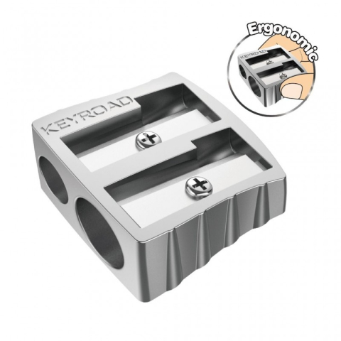 Rechizite Școlare - Ascutitoare dubla Keyroad KR971133 KR971683, 2 orificii, plastic, pe blister