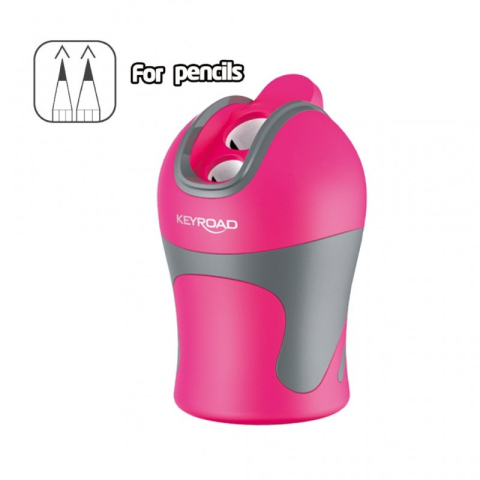 Creioane si Ascutitori - Ascutitoare dubla Keyroad KR971584, 2 orificii, plastic, cu rezervor, pentru creioane grafit, diverse culori intense