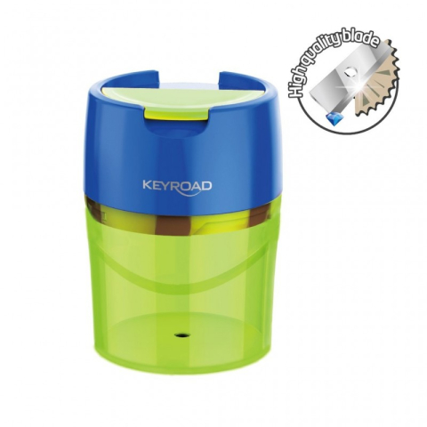 Creioane si Ascutitori - Ascutitoare dubla Keyroad Robby KR971297, 2 orificii, plastic, cu rezervor, diverse culori
