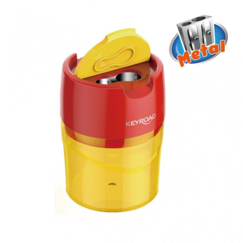 Ascutitoare dubla Keyroad Robby KR971297, 2 orificii, plastic, cu rezervor, diverse culori [1]