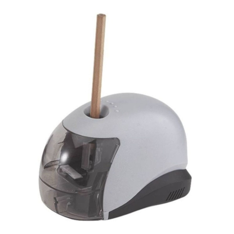 Creioane Grafit, Creioane Mecanice si Ascutitori - Ascutitoare electrica Eagle M5033B, alimentare 4 baterii AA neincluse, 1 orificiu, plastic, gri