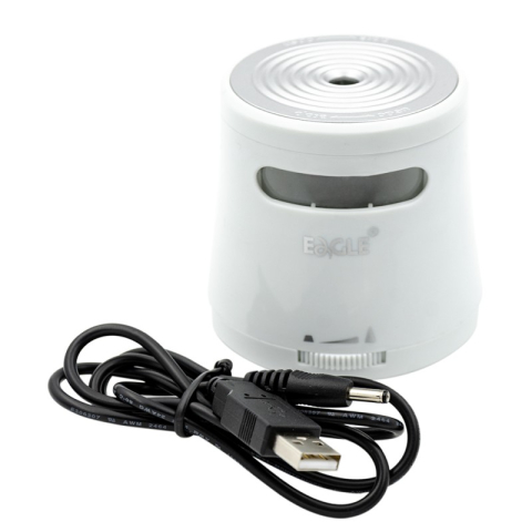 Creioane Grafit, Creioane Mecanice si Ascutitori - Ascutitoare electrica Eagle TY48USB, alimentare USB / 2 baterii AA neincluse, 1 orificiu, 6-8mm, plastic, alb