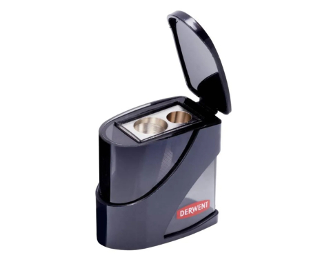 Rechizite Școlare - Ascutitoare metalica dubla cu rezervor neagra professional derwent