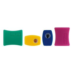 Rechizite Școlare - Ascutitoare plastic dubla cu container double milan 18 buc