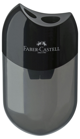 Rechizite Școlare - Ascutitoare plastic dubla cu container neagra faber-castell