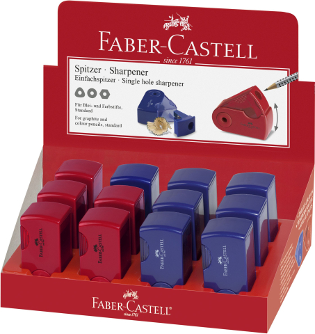 Ascutitoare plastic simpla sleeve-mini rosie/albastra faber-cast [1]