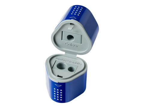 Ascuțitoare plastic triplă cu container grip 2001 roșie/albastră Faber-Castell [6]