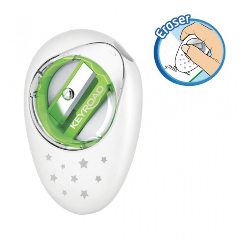 Ascutitoare simpla Keyroad Cappy KR971385, 1 orificiu, plastic, cu radiera, diverse culori [1]