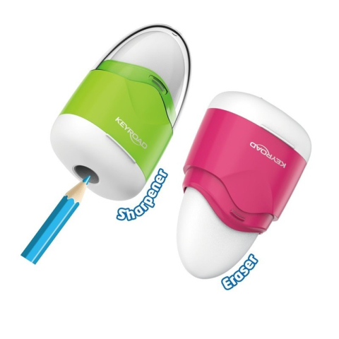 Ascutitoare simpla Keyroad Navy KR971077, 1 orificiu, plastic, cu radiera, diverse culori [1]