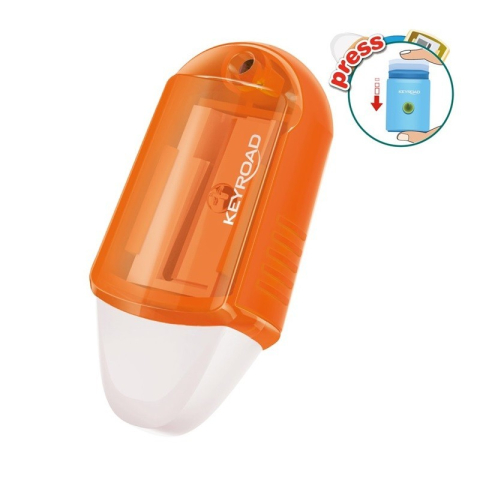 Rechizite Școlare - Ascutitoare simpla Keyroad Twist KR971076 KR971837, 1 orificiu, plastic, cu radiera, rotativa
