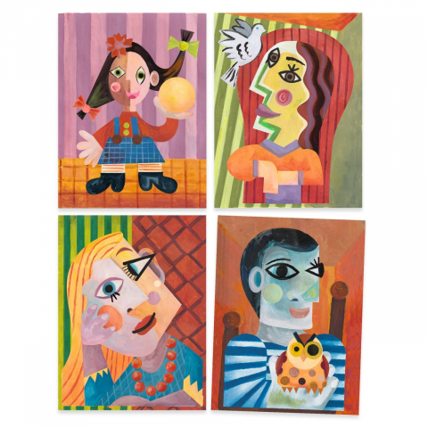 Atelier creativ Cap patrat Inspired by Picasso, Djeco, varsta 6 - 9, 9+ ani, Baiat, Fata [3]