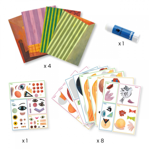 Atelier creativ Cap patrat Inspired by Picasso, Djeco, varsta 6 - 9, 9+ ani, Baiat, Fata [1]