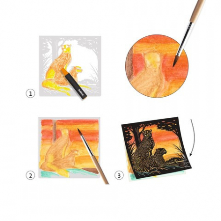 Atelier desen si pictura cu creioane tip acuarela - Lumina din fundal, Djeco, varsta 6 - 9, 9+ ani, Baiat, Fata [2]