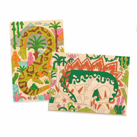 Atelier de pictura pe lemn Dinozauri, Djeco, varsta 6 - 9, 9+ ani, Baiat [1]