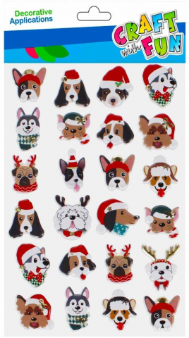 Stickere, Abțibilduri, Autocolante - Autocolante decorative, animale cu caciuli si stelute, decoratiuni pentru Craciun