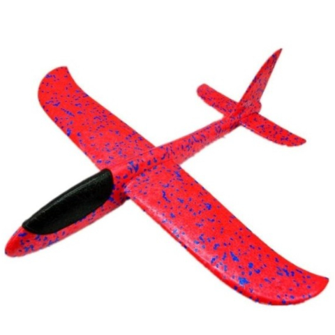 Jucării exterior pentru copii - Avion Planor din polistiren, Zbor Acrobatic 30m, Functie Slalom, Varsta 3 Ani+, Rosu