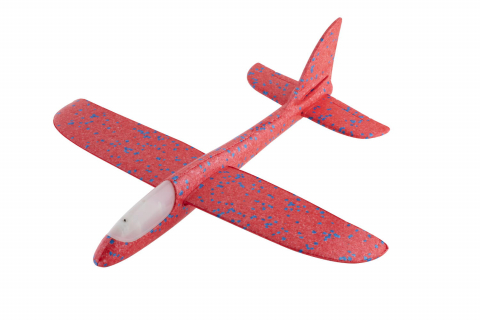 Jucării și Jocuri pentru copii - Avion planor din spuma cu luminite - Rosu