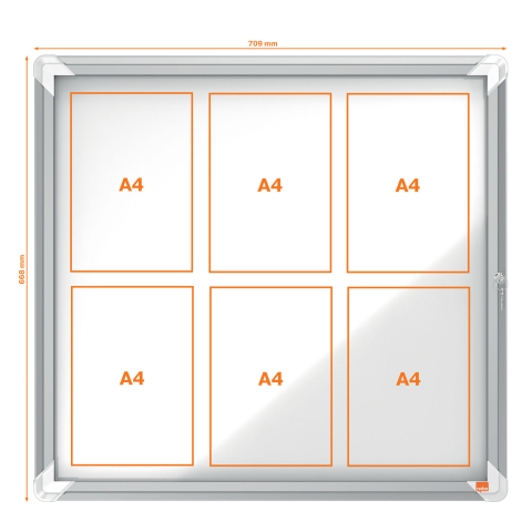 Avizier magnetic 6 x a4 carcasa pentru exterior metalica nobo [4]