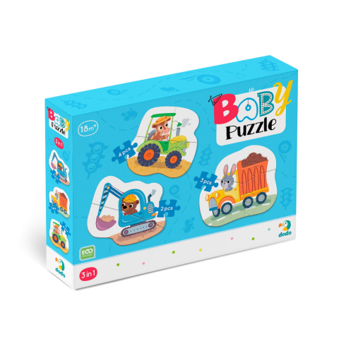 Jucării și Jocuri pentru copii - Baby puzzle 3 in 1 - Mijloace de transport (2,3,4 piese)