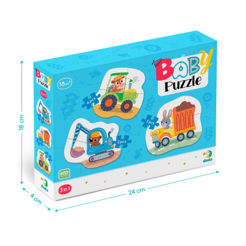 Baby puzzle 3 in 1 - Mijloace de transport (2,3,4 piese) [1]