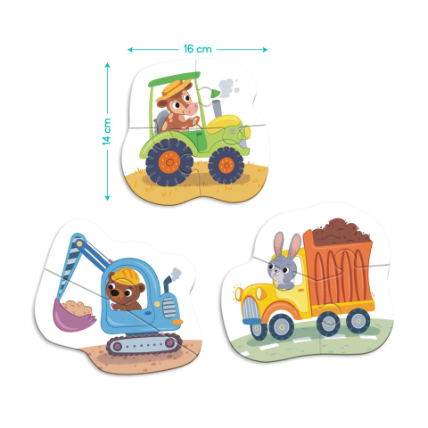 Baby puzzle 3 in 1 - Mijloace de transport (2,3,4 piese) [5]