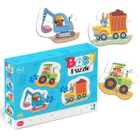 Baby puzzle 3 in 1 - Mijloace de transport (2,3,4 piese) [2]
