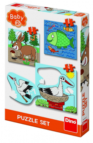 Jucării și Jocuri pentru copii - Baby Puzzle - Unde locuiesc animalele? (3,4 si 5 piese)