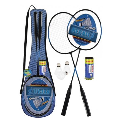 Jucării și Jocuri pentru copii - Badminton - set x2 rachete, 3 fluturas, 11x67cm, MegaCreative, 576988