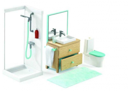 Jucării și Jocuri pentru copii - Baie pentru casa de papusi, Set mobilier papusa, Djeco, varsta 3 - 6 ani, Fata
