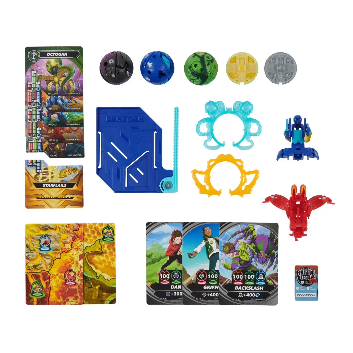 Bakugan set de lupta nillious, mantid, bruiser, octogan si trox, varsta de la 6 ani la 12 ani [1]