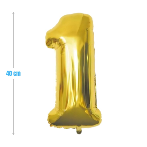 Cifre si Litere - Baloane aniversare PartyGo cifra 1, 40cm, auriu, FB0012