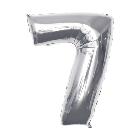 Baloane aniversare PartyGo cifra 7, 40cm, argintiu, FB0008 [1]