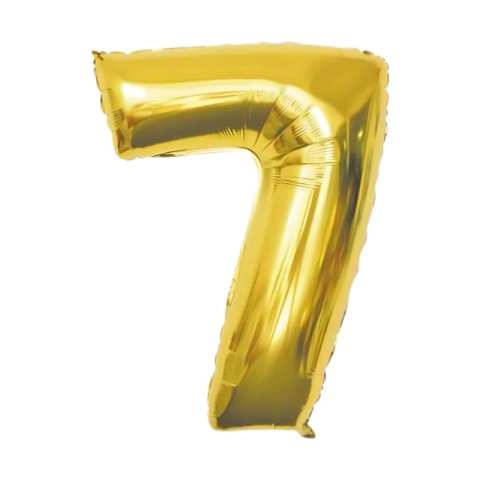 Baloane aniversare PartyGo cifra 7, 40cm, auriu, FB0018 [1]
