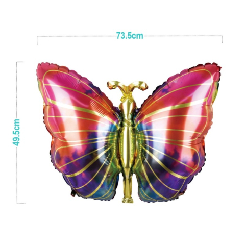Baloane - Balon din folie PartyGo Fluture, 73.5x49.5cm, multicolor, FB1452
