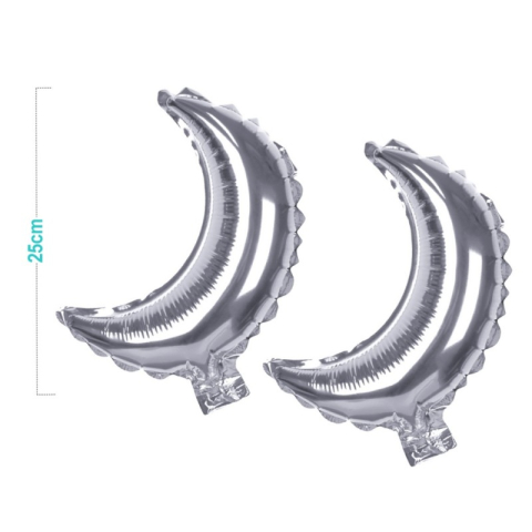 Baloane - Balon din folie PartyGo Luna, 25cm, argintiu, FB1640, set 2 buc