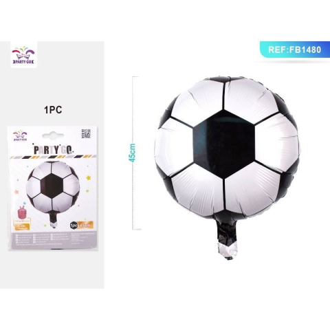 Baloane - Balon din folie PartyGo Minge de fotbal, 45cm, alb / negru, FB1480