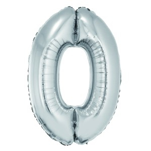 Cadouri Jucării Copii Grădiniță - Balon folie cifra 0 argintiu 85 cm daco bl850ag