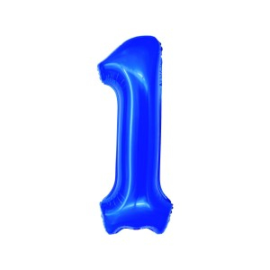 Cadouri Jucării Copii Grădiniță - Balon folie cifra 1 albastru 100 cm daco bl1001a